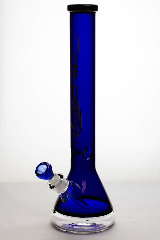 18 inches genie 9 mm color-tube and clear-bottom beaker water bong Beaker Bong ONE Blue