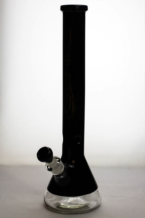 18 inches genie 9 mm color-tube and clear-bottom beaker water bong Beaker Bong ONE Black