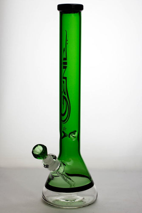 18 inches genie 9 mm color-tube and clear-bottom beaker water bong Beaker Bong ONE Green