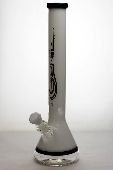 18 inches genie 9 mm color-tube and clear-bottom beaker water bong Beaker Bong ONE White