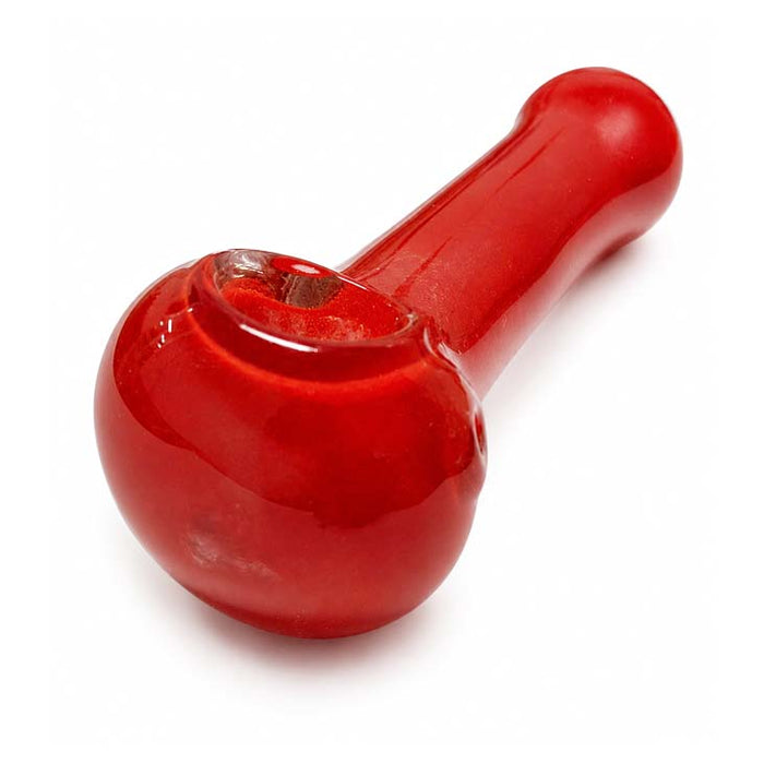 4.5" Classic Glass Spoon Pipe-Red Glass Pipe Super Supplys Inc