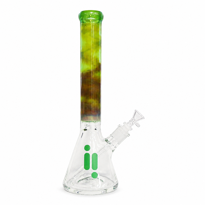 Infyniti | 16" 7mm Branded Glass Beaker Bong with Tornado Perc [GP1650] Glass Bong ONE Green
