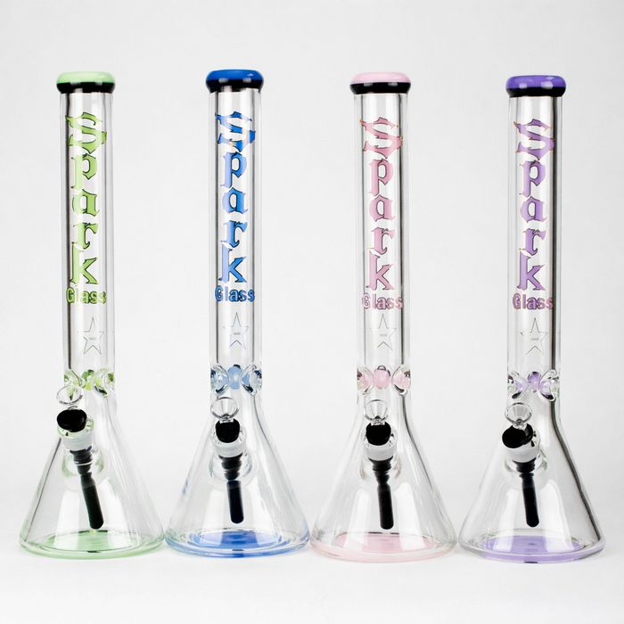 Spark | 18" 9 mm glass water bong with thick base ( GP2050 ) Glass Bong ONE