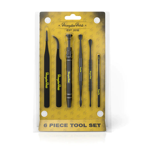 Honeybee Herb - 6 PIECE TOOL SET Cap · Dabber · Insert · Clip · Nail Honeybee Herb
