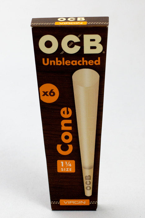 [3 Pack Bundle] OCB Pre-rolled Cone Virgin Unbleached Rolling Paper 1 1/4