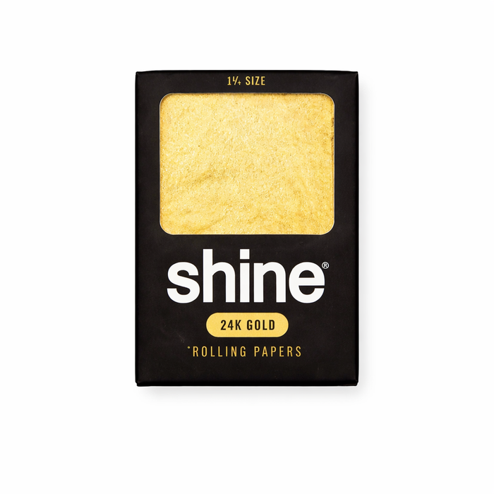 Shine | 1.25 Size 24K Gold Sheet - 12 Packs 1 - 1/4" Size Shine Papers Box of 1.25 Size 24K Gold Single Sheets