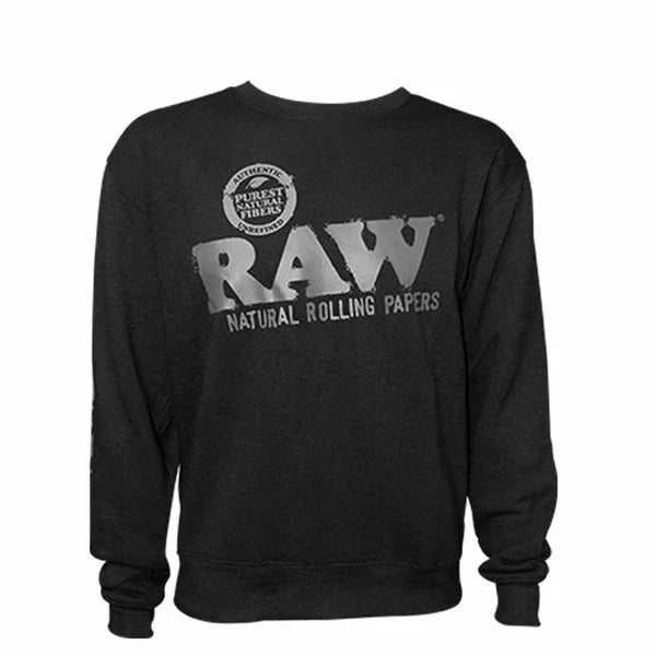 Raw | Crew Neck Blackout Sweatshirt Long Sleeve Smoking Cat Distribution Large