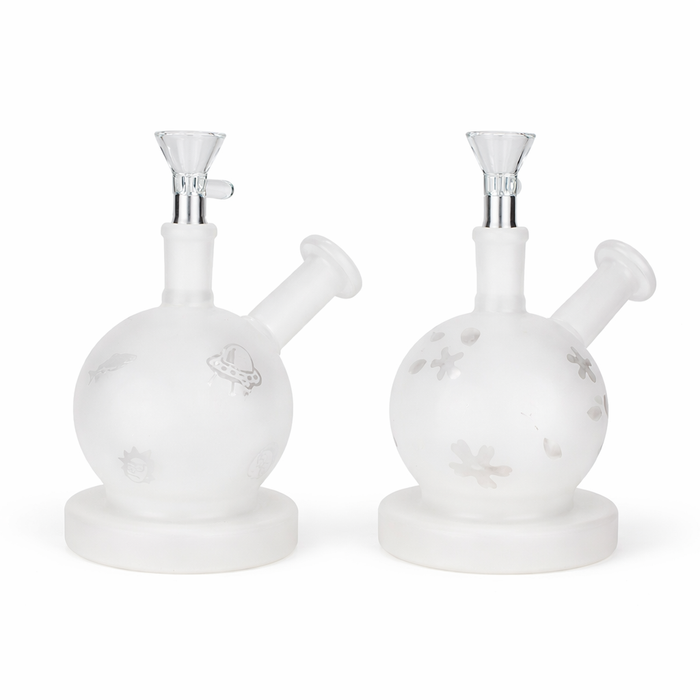 5" Frosted Glass Bubbler