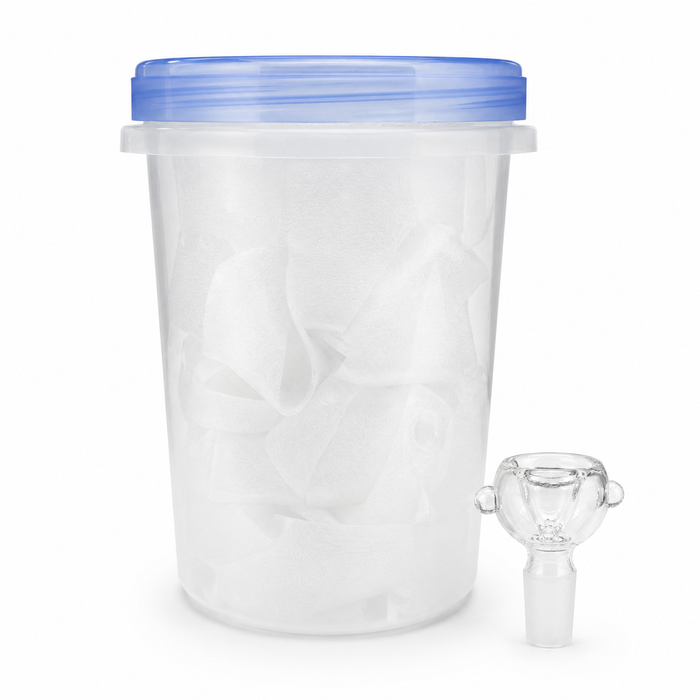 Clear Round bowl - 14mm Bowl · Popper Bongzie Smokes Jar of 20