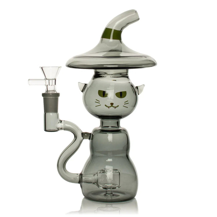 Red Eye Glass® | 8" Black Cat Bubbler [REG170] Glass Bong Smoking Cat Distribution