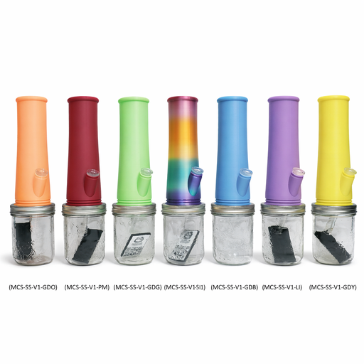 MCS | Smokestack 3D Printed Mason Jar Bongs Glass Bong C4 Hydroponics Ltd. V1-Yellow