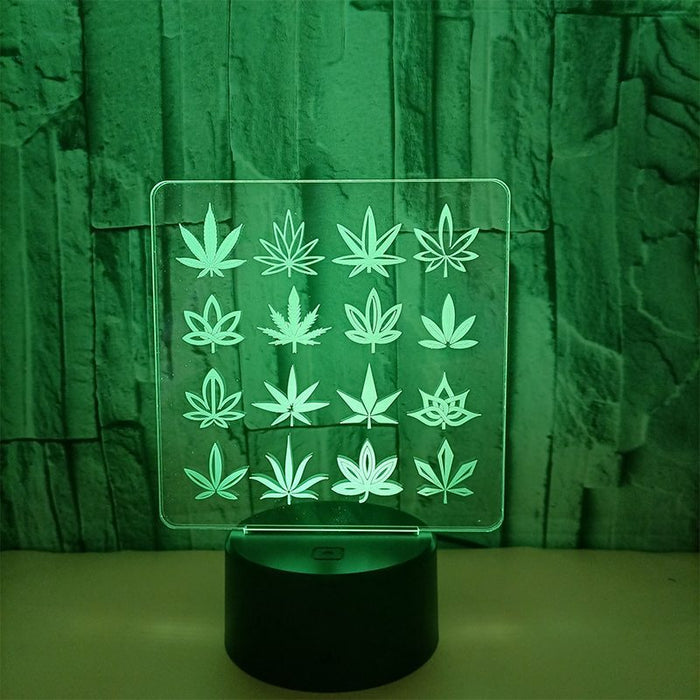 420 Leaf 3D LED Illusion Lamp - Touch Control, Color Changing, USB Powered