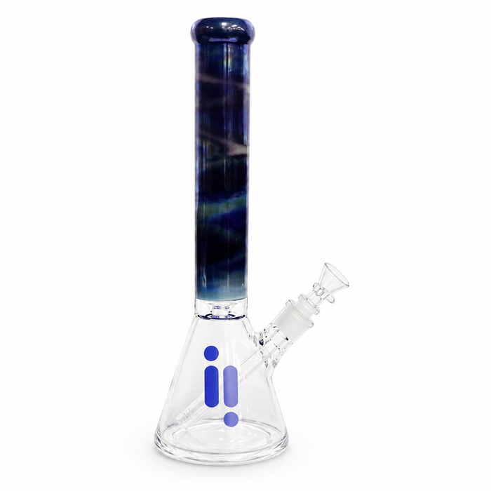Infyniti | 16" 7mm Branded Glass Beaker Bong with Tornado Perc [GP1650] Glass Bong ONE Blue