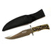 10.8″ Defender Serrated Blade Silver & Black Hunting Knife [7590] Fixed Blade Knife Canadian Distributor