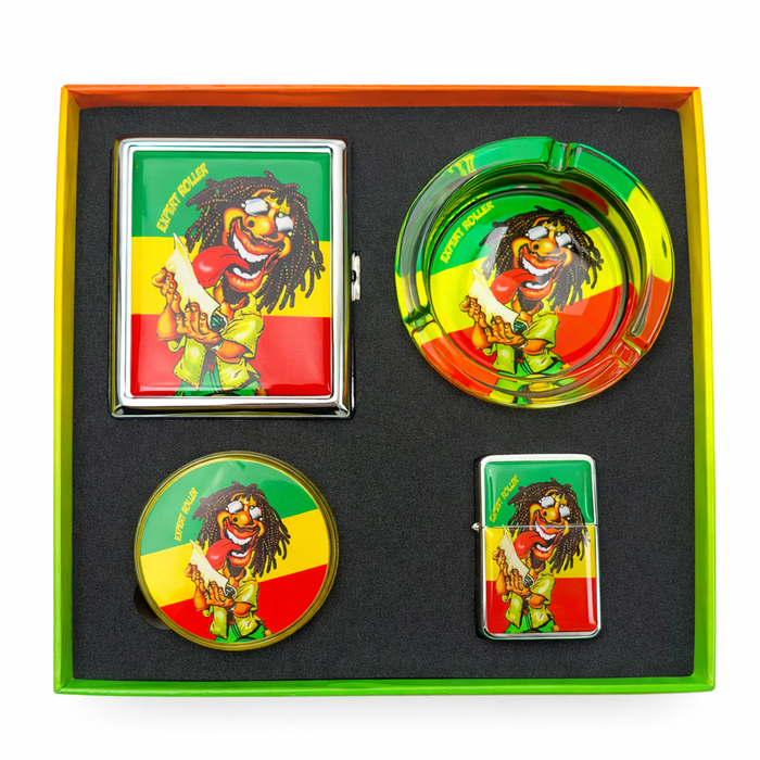 4 Pcs Smoking Accessories Gift Box Bundle LEHIGH WHOLESALE Rasta Man (622)
