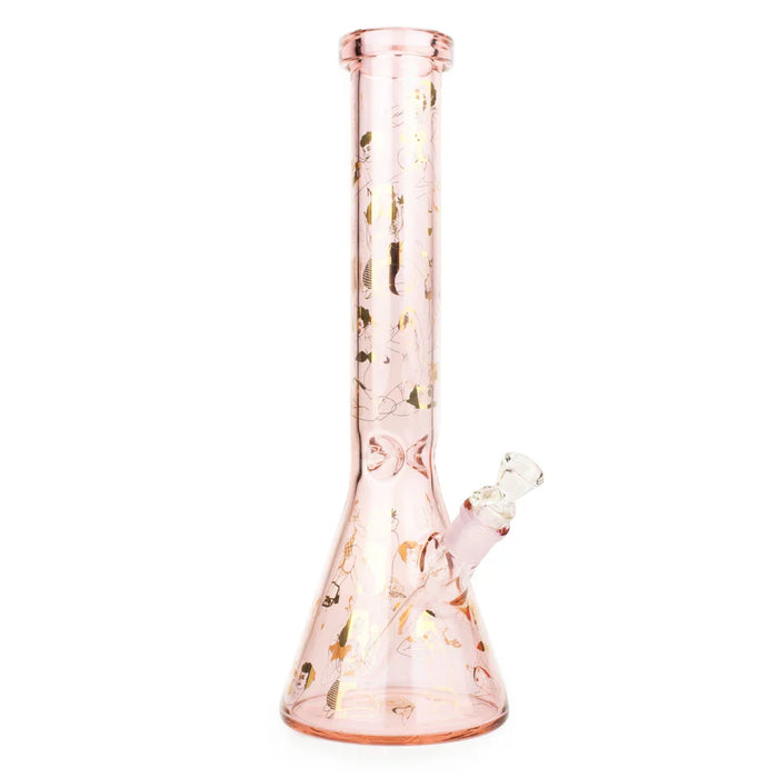 Red Eye Glass® | 15" Pin-Up Beaker Tube – Full Wrap Decal Design [REG038Pi] Glass Bong Smoking Cat Distribution