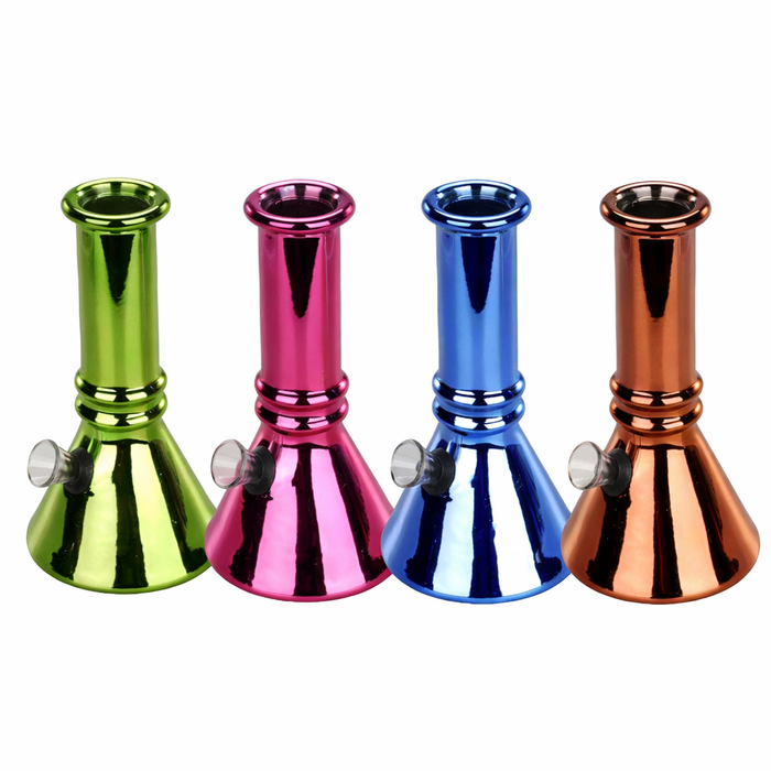 6″ Lume Beaker Mini Glass Bong – Metallic Finish [JBLMIN-03-16] Glass Bong Canadian Distributor