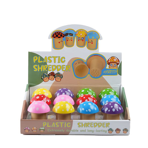 3 Parts 50mm Mushroom Head Plastic Grinder with Storage Box of 12 [SMJL-007] Display Pack Canadian Distributor