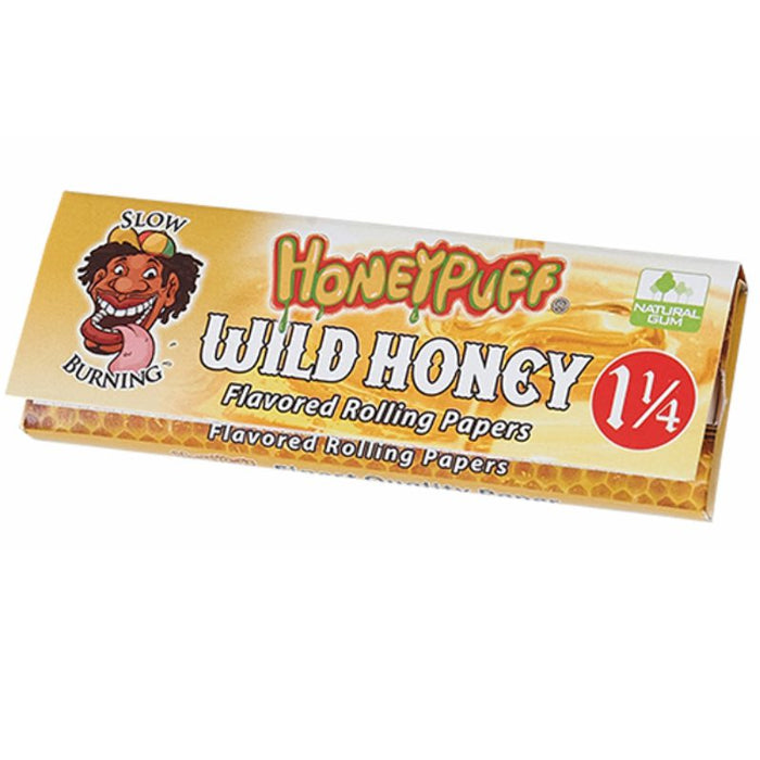 Honey Puff | Slow Burning Flavored Rolling Paper-12 booklets/display [P802x] 1 - 1/4" Size Canadian Distributor Wild Honey