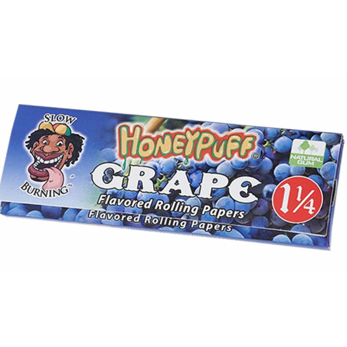 Honey Puff | Slow Burning Flavored Rolling Paper-12 booklets/display [P802x] 1 - 1/4" Size Canadian Distributor Grape
