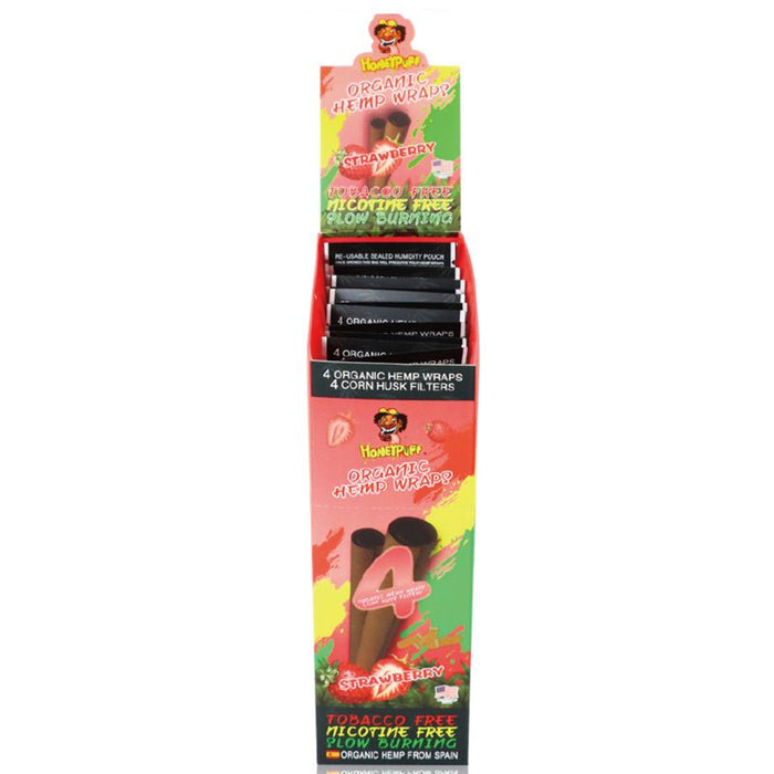 HoneyPuff | Slow Burning Hemp Wrap – 15 Packs/Display [P811X] Leaf Wrap Canadian Distributor Strawberry