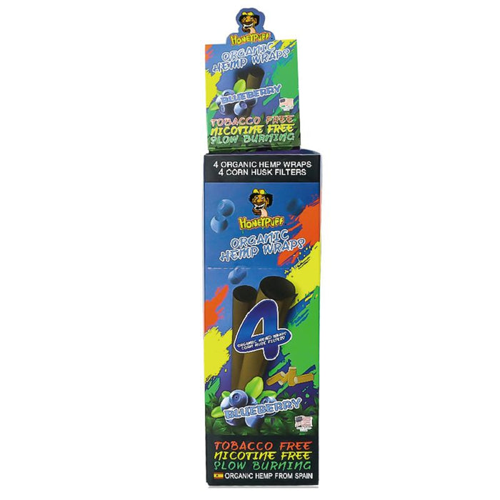 HoneyPuff | Slow Burning Hemp Wrap – 15 Packs/Display [P811X] Leaf Wrap Canadian Distributor Blueberry