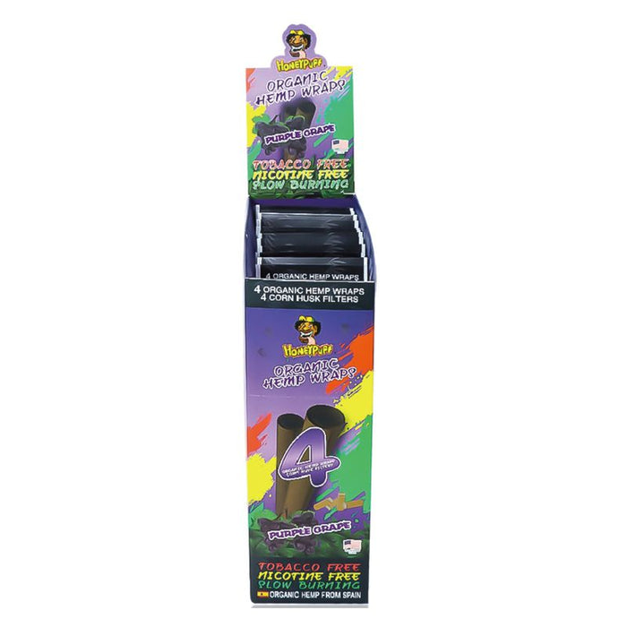HoneyPuff | Slow Burning Hemp Wrap – 15 Packs/Display [P811X] Leaf Wrap Canadian Distributor Purple Grape