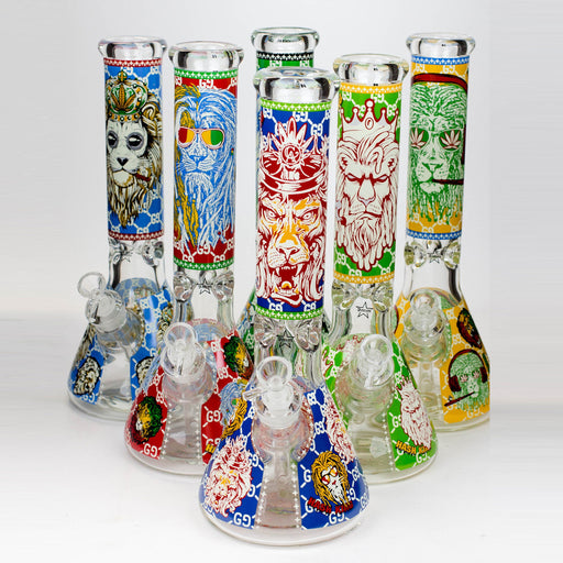 14" Hash King Glow in the dark 9 mm glass bong Beaker Bong ONE