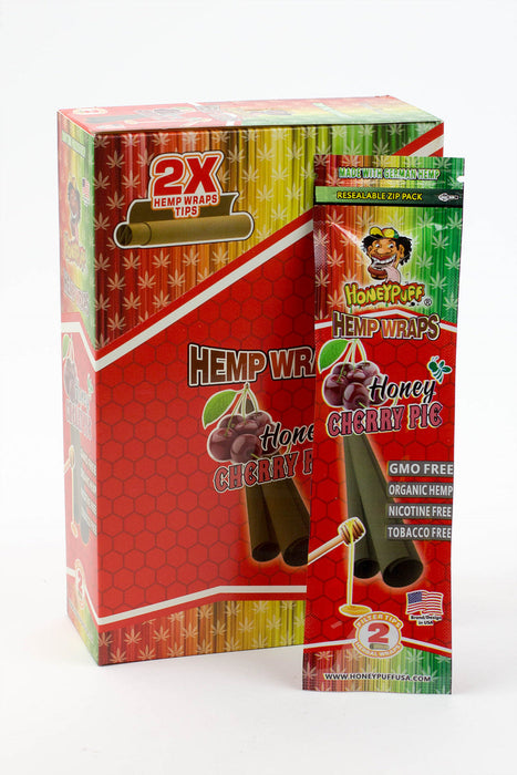 HONEY PUFF | Fruit Flavored Hemp Wraps Box of 12 Pre-rolled Cone (Display Pack) Super Supplys Inc Cherry Pie
