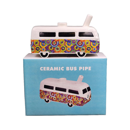 RETRO VINTAGE BUS PIPE - COLORFUL FLOWER BURST DESIGN Ceramic Pipe Roast and Toast Gifts