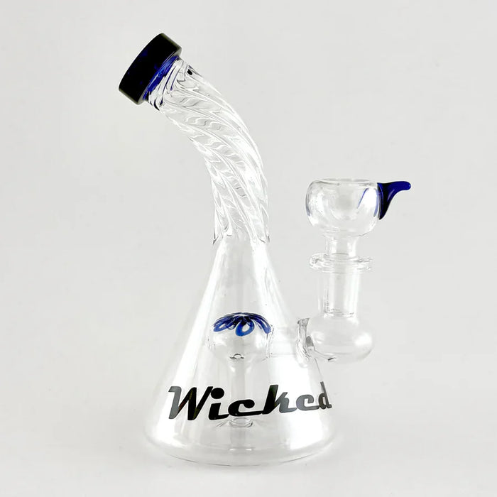 Wicked | 6" Swirl Dab Rig Glass Bong Super Supplys Inc Blue