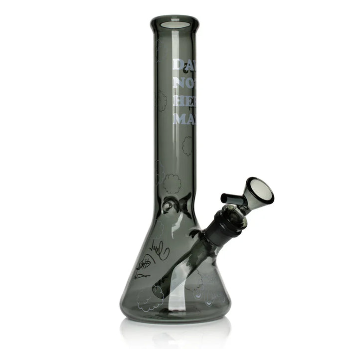 Cheech & Chong® Glass | 10" Dave's Not Here, Man Beaker Base Water Pipe [CC159] Glass Bong Smoking Cat Distribution