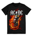 AC/DC | "Fire Flames Guitar" Men's T-Shirt Black - Officially Licensed Short Sleeve Philcos Medium