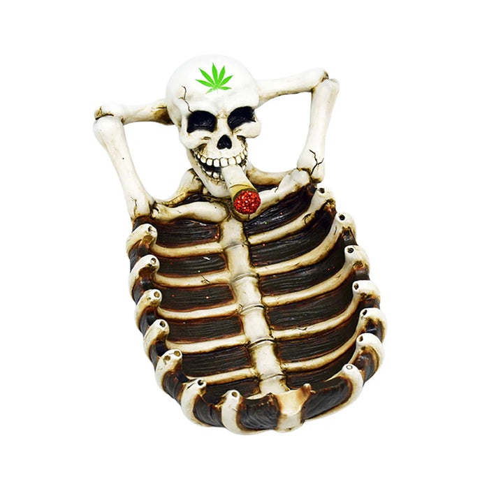 Fantasy Gifts | Skull Smoking Ashtray – Cold-Cast Resin, Hand-Painted Ceramic Ashtray Smoking Cat Distribution