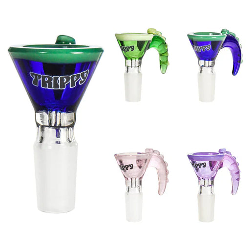 Trippy | 14mm Bowl with Horn – Assorted Color [BB-TRPY-05] Bowl · Banger · Oil Burner Small Biz Distributors
