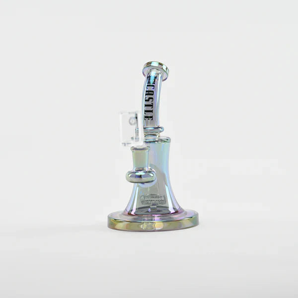 Castle Glassworks | 8.5" Bell Dab Rig – 7mm Thick Electroplated Glass (14mm Female)