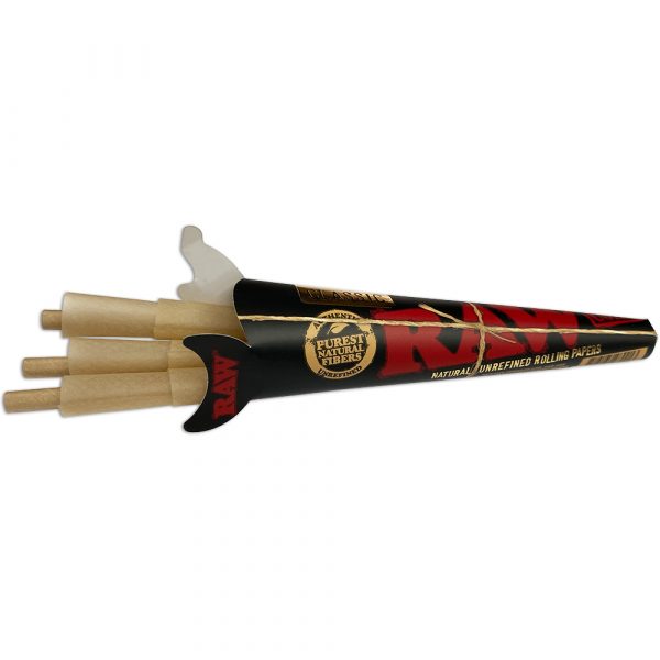 RAW | Black Natural King size Unrefined Pre-Rolled Cone - 32 packs [CP1421] Pre-rolled Cone (Display Pack) ONE
