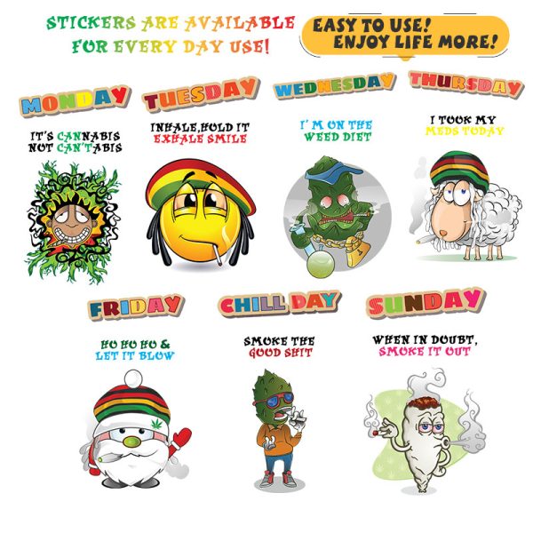 14" Exclusive License 7mm Glass Bong with Stickers [C1559] Glass Bong Canadian Distributor