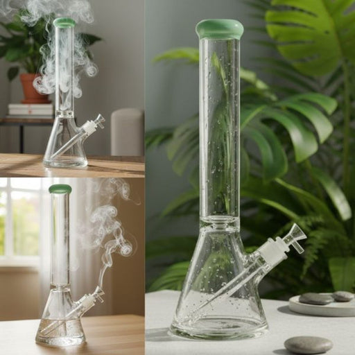 Xtreme | 16″ 7mm Classic Beaker Bong With Color Top (C2705) Glass Bong Canadian Distributor Mint
