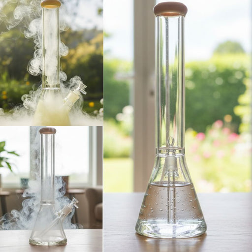 Xtreme | 16″ 7mm Classic Beaker Bong With Color Top (C2705) Glass Bong Canadian Distributor Jade yellow