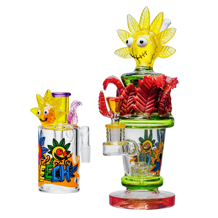 Cheech | 12" Sunflower Bong [CHE 327] Glass Bong Smoking Cat Distribution Yellow