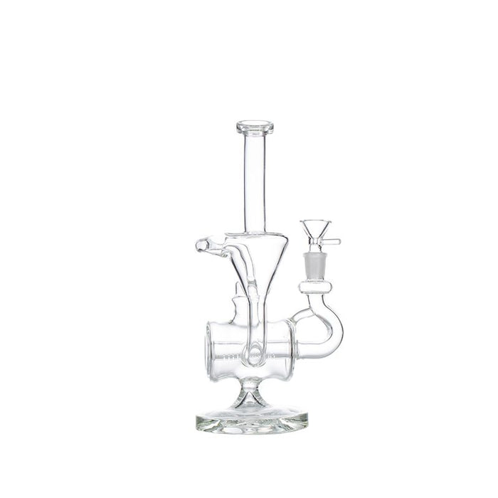 11″ Clear Recycler Glass Bong with inline diffuser [C8032] Glass Bong Canadian Distributor