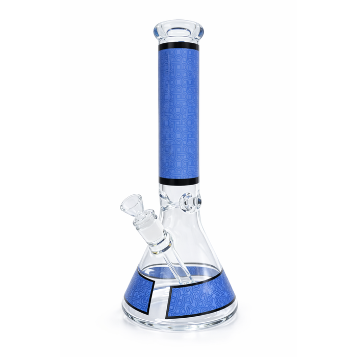 Infyniti | 14" Knot Print beaker 7 mm glass bong [GP1798BLU]