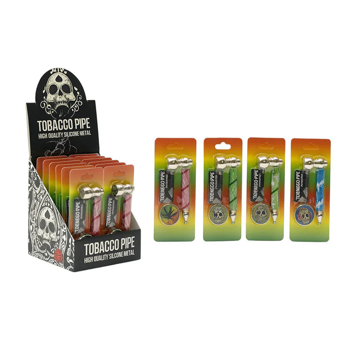 Metal Smoking Pipe with Cap (MST4049) - 12 CT Metal Pipe The MST