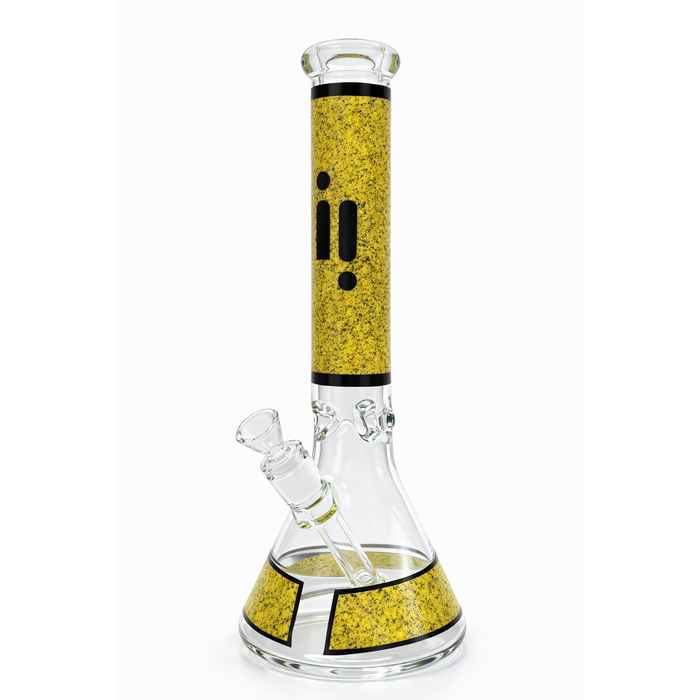 Infyniti | 14" Feather Print beaker 7 mm glass bong [GP1735]