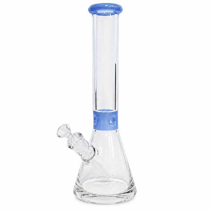 16" Water Pipe with Ice Catcher – 7mm [GP1874] Glass Bong ONE Jade Blue