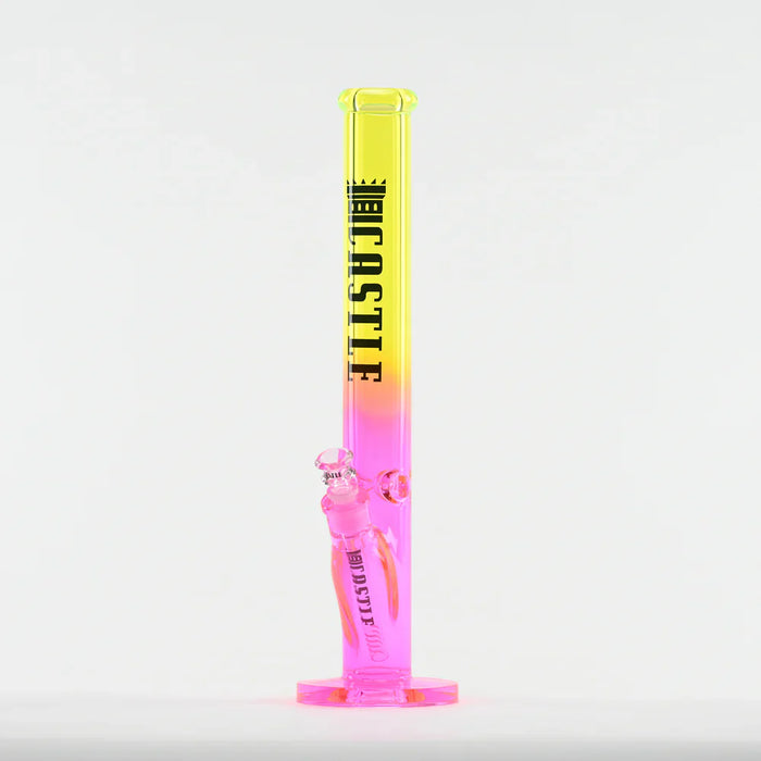 Castle Glassworks | 18" Straight Tube Glass Bong – C-003 (9mm Thick)