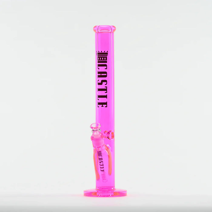 Castle Glassworks | 18" Straight Tube Glass Bong – C-003 (9mm Thick)