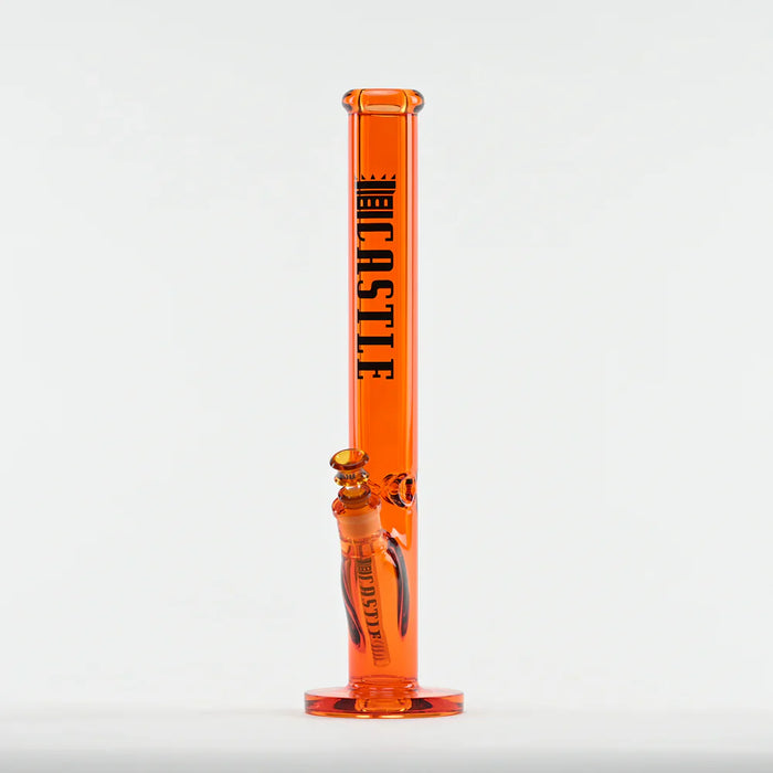 Castle Glassworks | 18" Straight Tube Glass Bong – C-003 (9mm Thick)