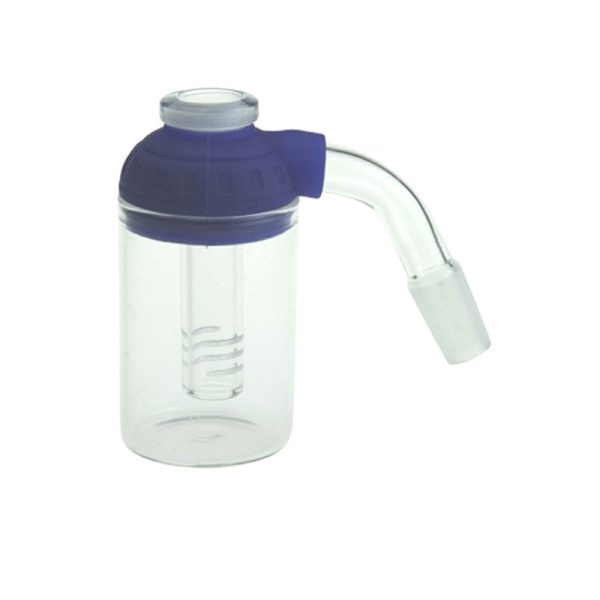 3.5″ 14mm Ash Catcher with Silicone Cap [FHS038] Ashcatcher · Percolator · Filter · Mouthpiece Canadian Distributor Blue